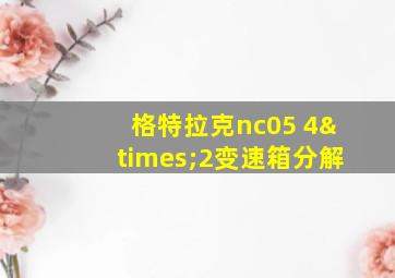 格特拉克nc05 4×2变速箱分解